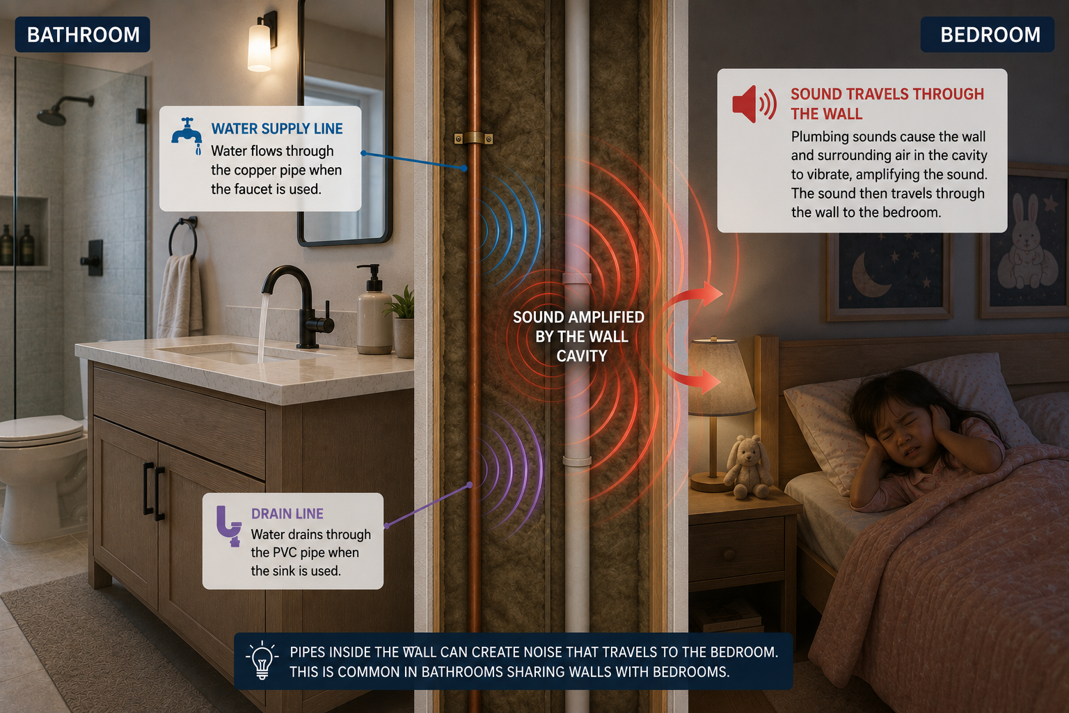 How to Soundproof a Shared Bathroom Wall and Reduce Plumbing Noise